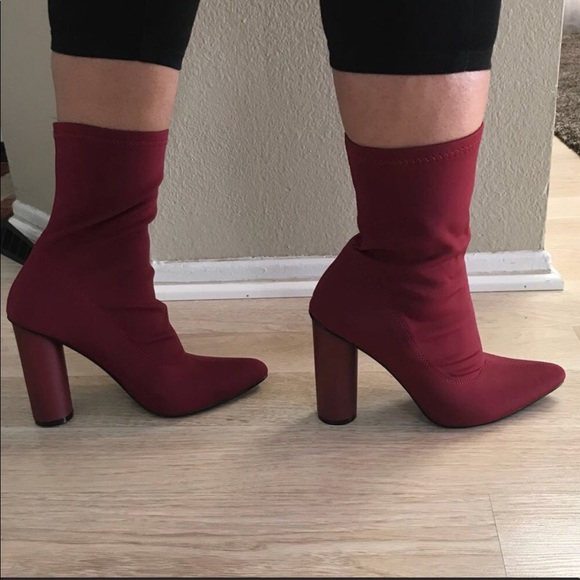 ladies pointed toe high heels short boots Olive - Picture 4 of 4